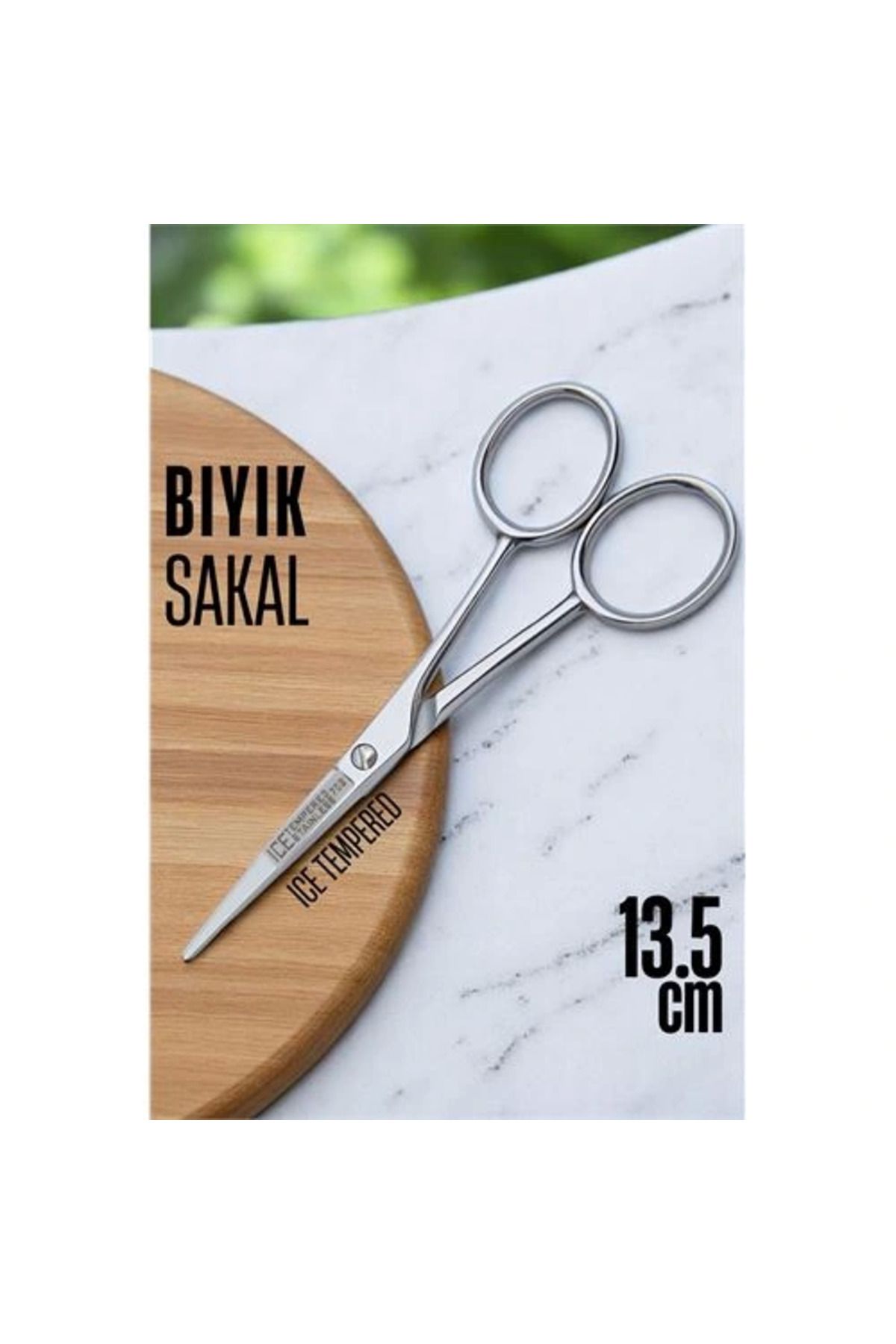 EGstore Ice Tempered Kobalt Çelik 702 Bıyık Makası - Bıyık Sakal Düzeltme Makası Kuaför Makası 13.5 cm