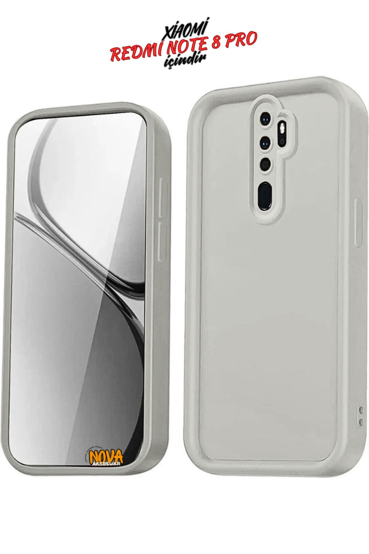 cepmoda XİAOMİ REDMİ NOTE 8 PRO Kılıf Soft Doku & Çıkıntılı & Kamera Korumalı Silikon 3d Kapak v1 - KREM