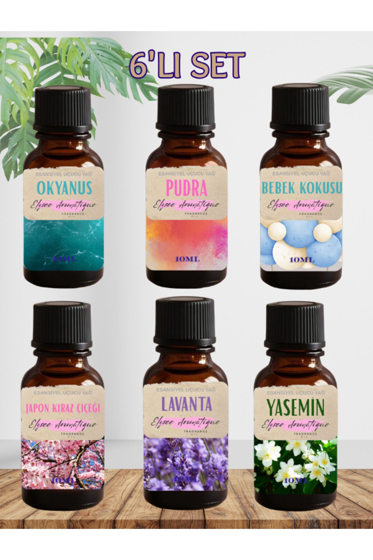Elysee Aromatique 6'lı Set Esansiyel Uçucu Koku Yağı Difüzör Esansı Buhurdanlık Yağı Aromaterapi Yağı