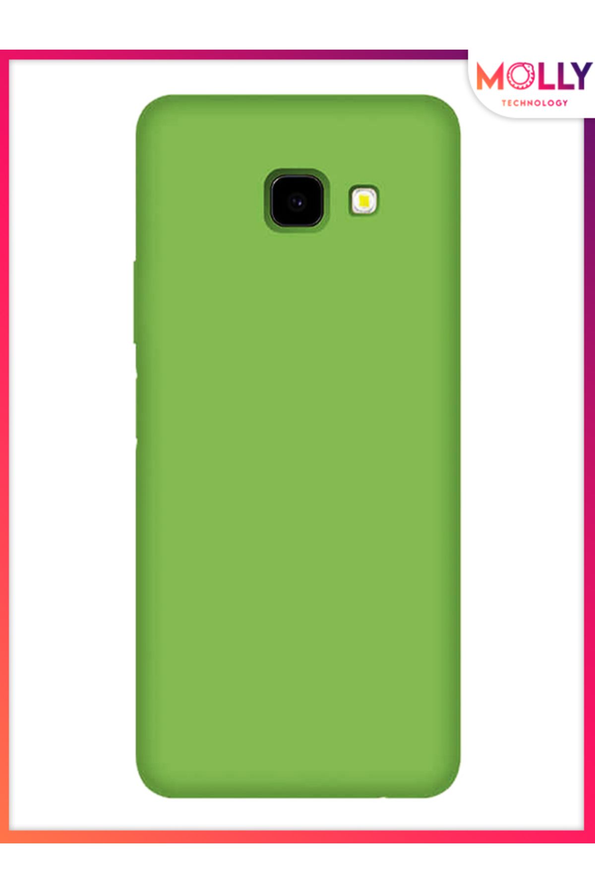 Molly Samsung Galaxy J4 PLUS İçin Matcha Yeşili Liquid İçi Kadife Silikon Kılıf