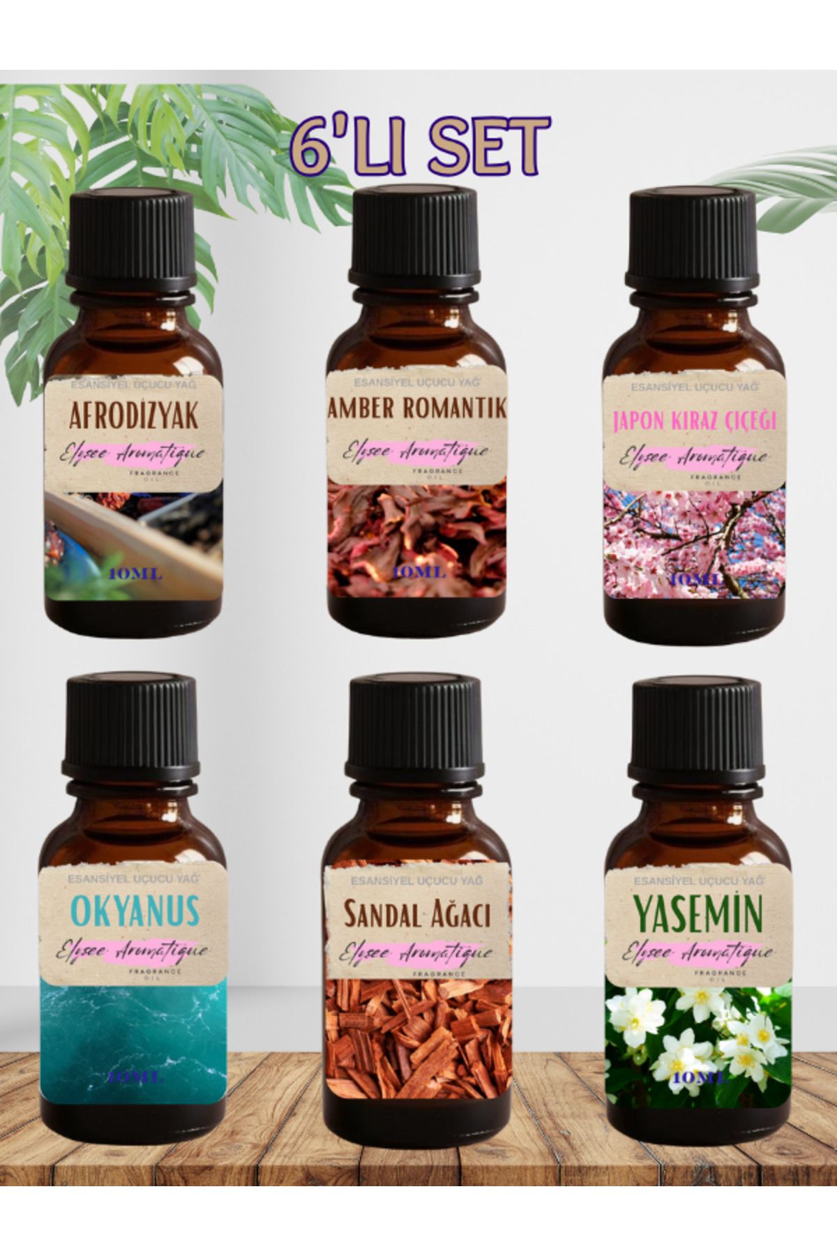 Elysee Aromatique 6'lı Set Esansiyel Uçucu Koku Yağı Difüzör Esansı Buhurdanlık Yağı Aromaterapi Yağı