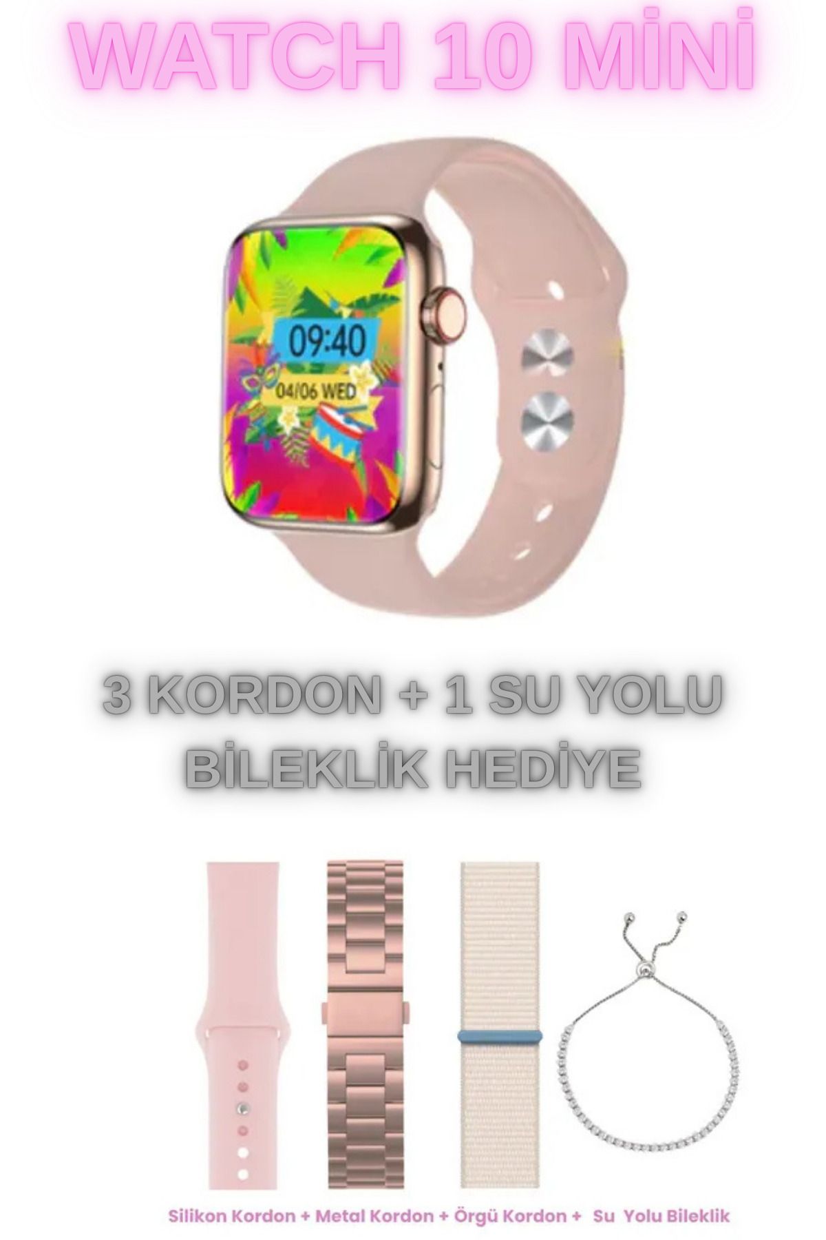 NS Store Watch 10 Mini Saat | Özel Kutulu & Hediye Paketli | Su Yolu Bileklik Hediyeli | Şık Kadın Kol Saati