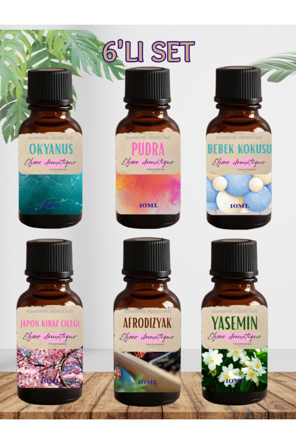 Elysee Aromatique 6'lı Set Esansiyel Uçucu Koku Yağı Difüzör Esansı Buhurdanlık Yağı Aromaterapi Yağı