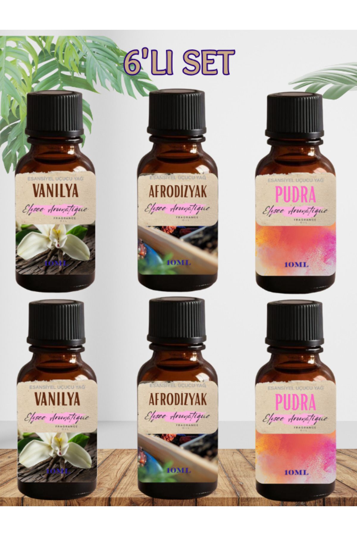 Elysee Aromatique 6'lı Set Esansiyel Uçucu Koku Yağı Difüzör Esansı Buhurdanlık Yağı Aromaterapi Yağı