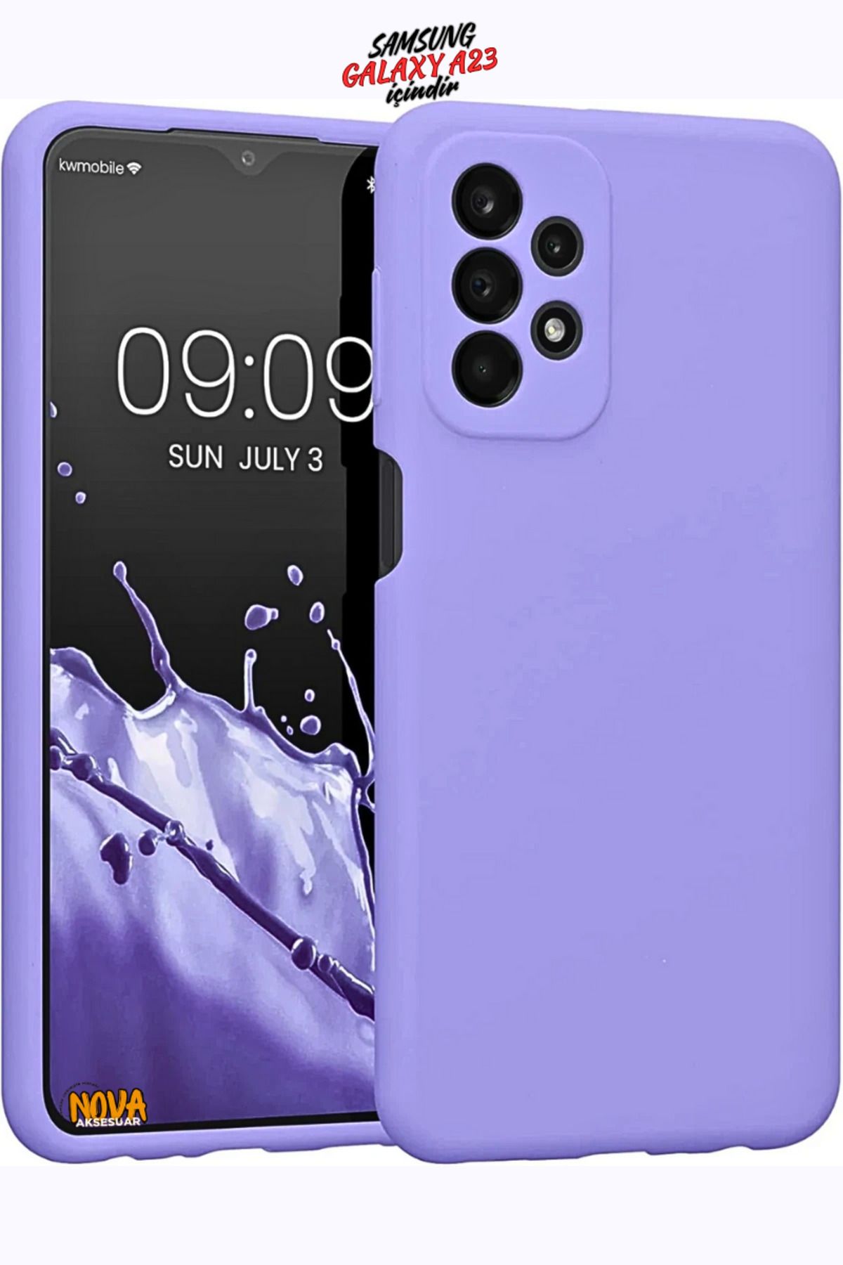 cepmoda SAMSUNG GALAXY A23 4G Kılıf | Yumuşak Ince Slim Soft Silikon Yerli Üretim Kapak - LİLA