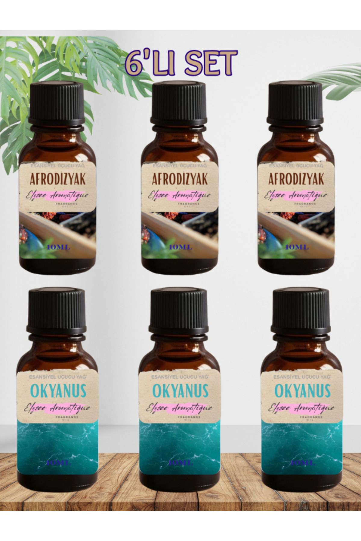 Elysee Aromatique 6'lı Set Esansiyel Uçucu Koku Yağı Difüzör Esansı Buhurdanlık Yağı Aromaterapi Yağı