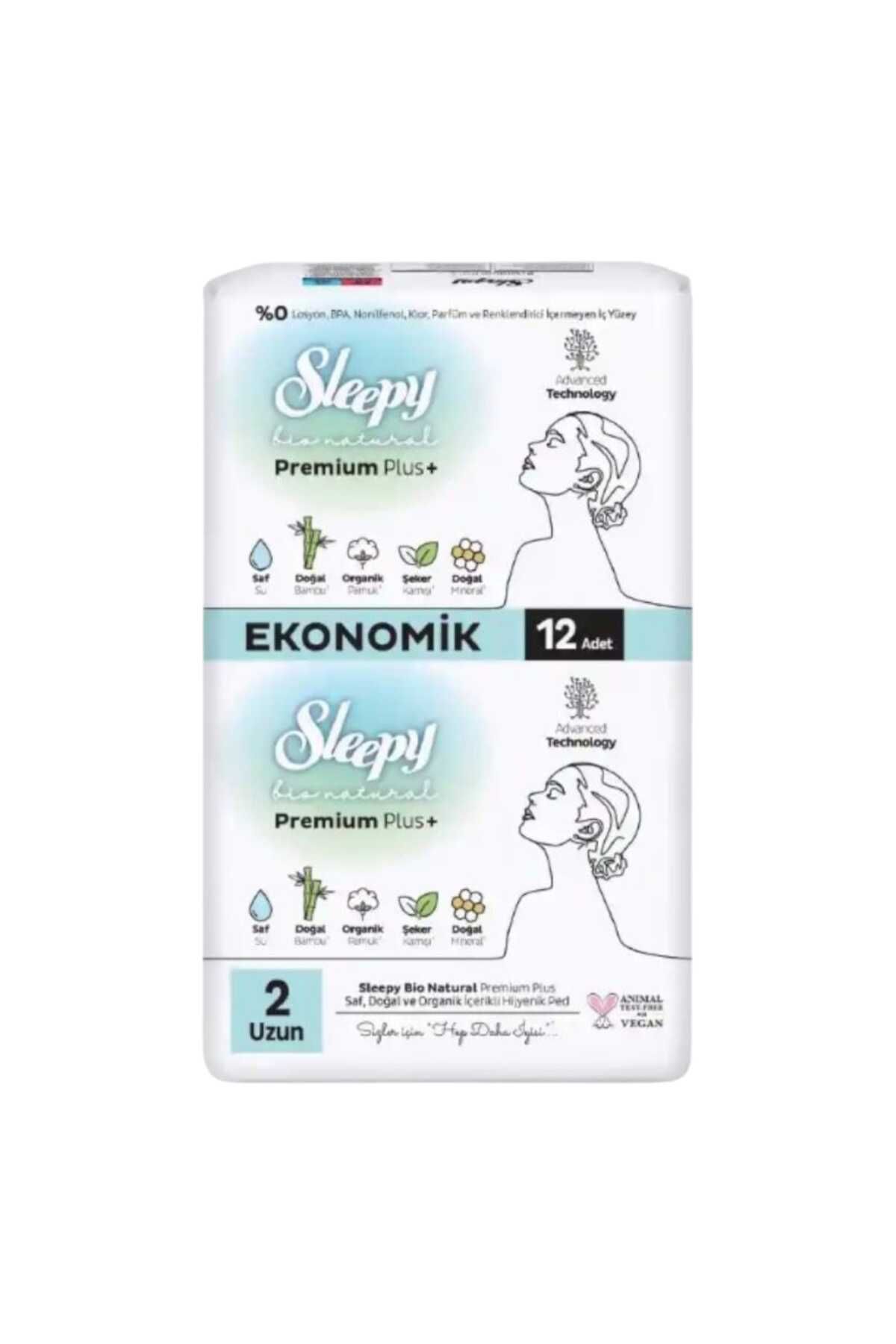 Sleepy BİO NATURAL PREMİUM PLUS+ 2 UZUN 12 ADET