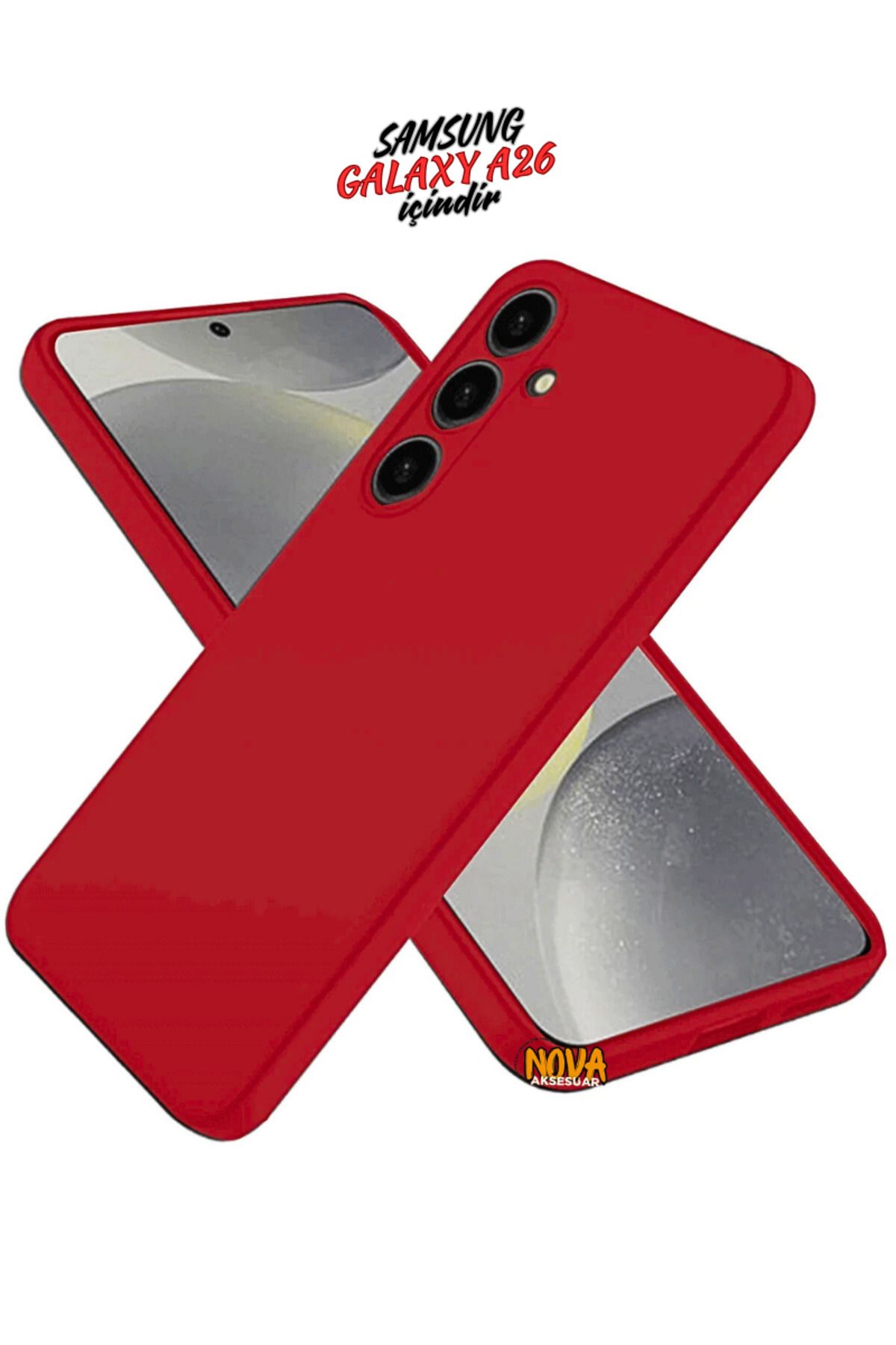 cepmoda SAMSUNG GALAXY A26 Kılıf | Yumuşak Ince Slim Soft Silikon Yerli Üretim Kapak - KIRMIZI