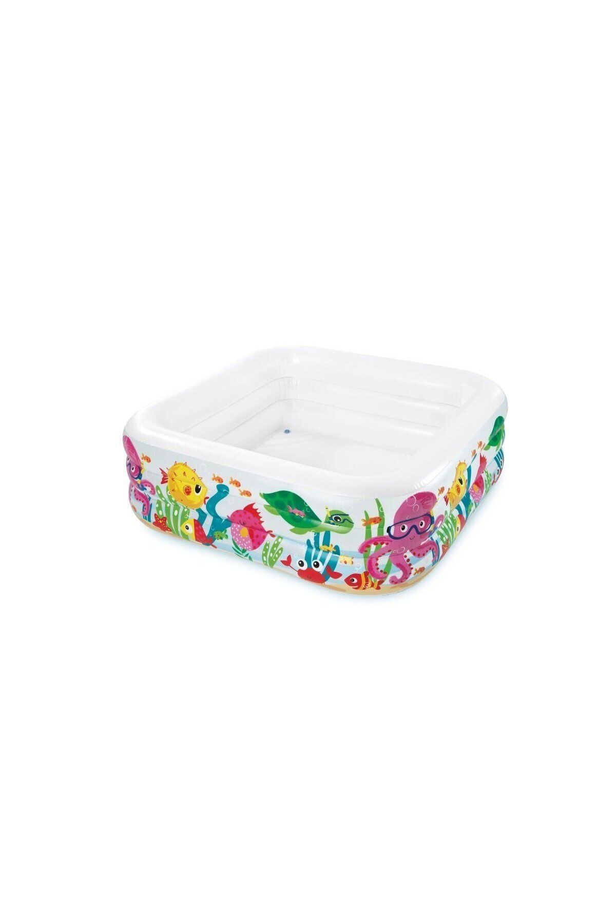 Easy Tedarik IH57471 Intex Akvaryum Desenli Kare Havuz 159x159x50cm