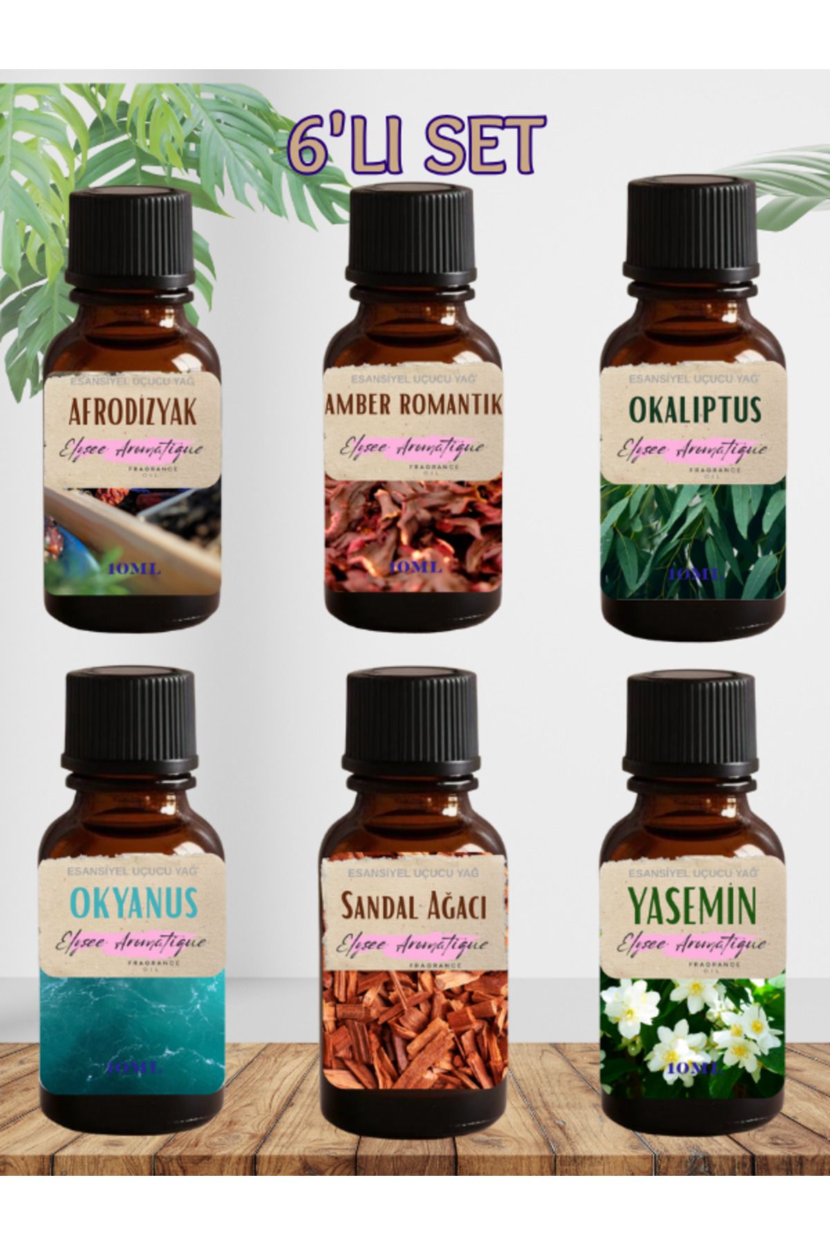 Elysee Aromatique 6'lı Set Esansiyel Uçucu Koku Yağı Difüzör Esansı Buhurdanlık Yağı Aromaterapi Yağı