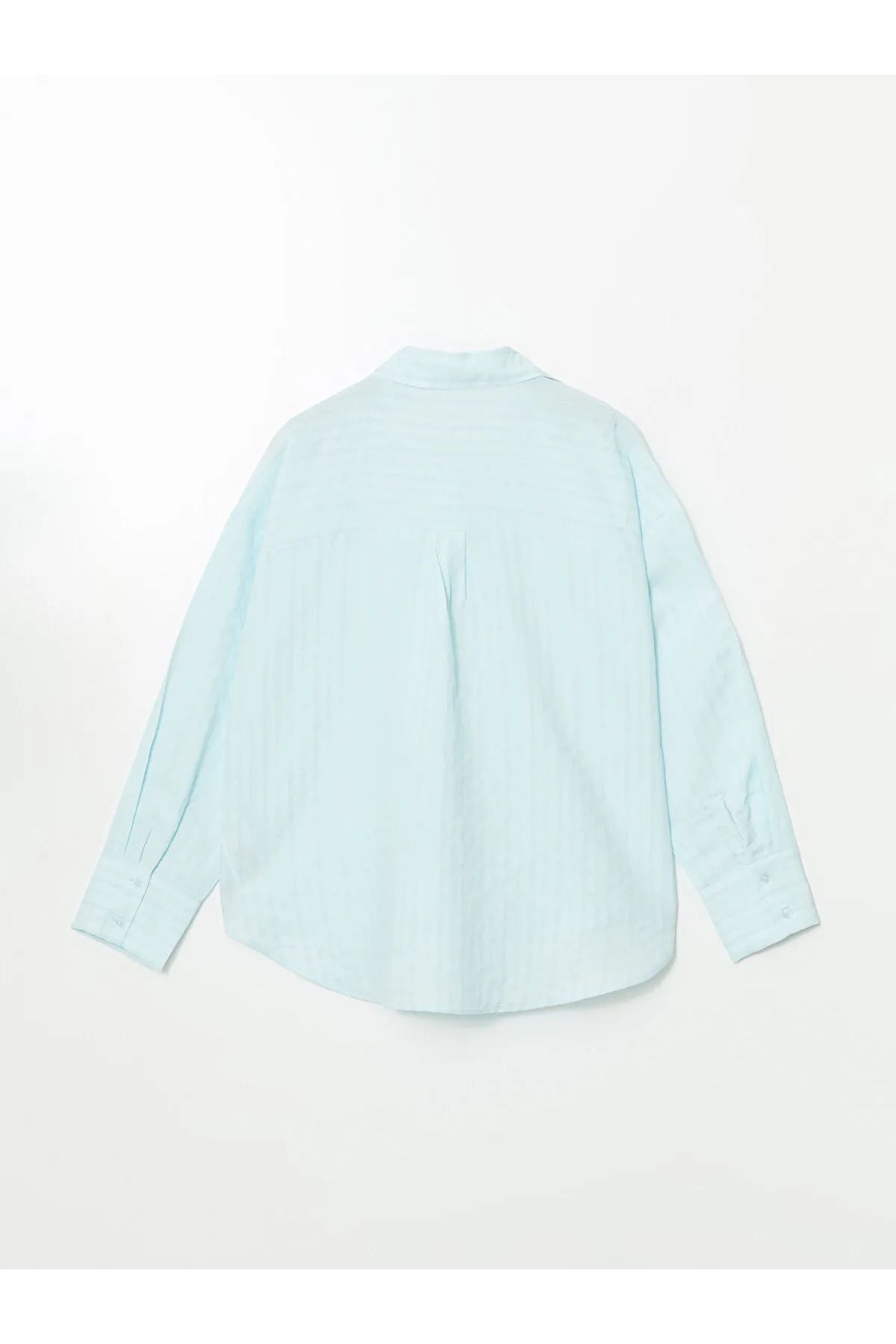 LC Waikiki Çizgili Oversize Poplin Kadın Gömlek