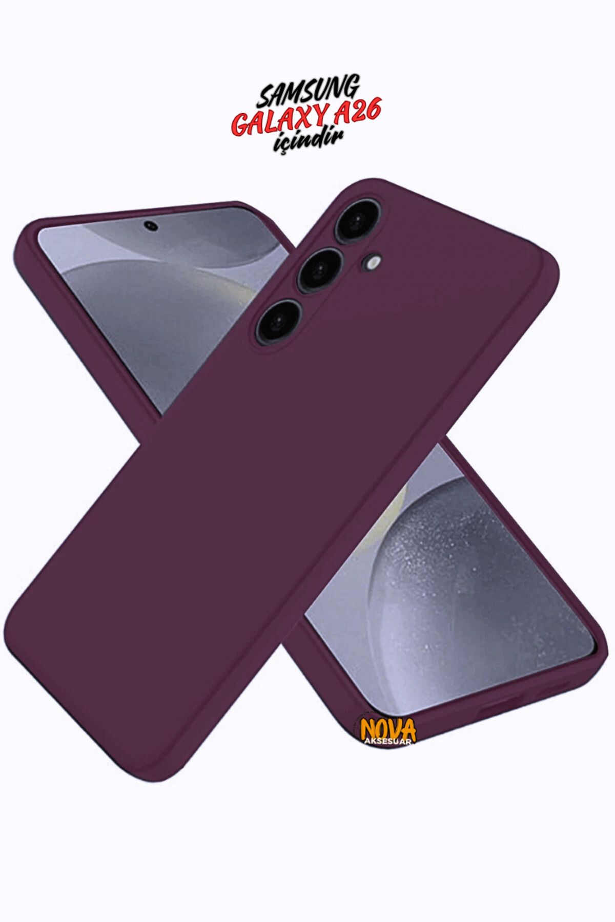 cepmoda SAMSUNG GALAXY A26 Kılıf | Yumuşak Ince Slim Soft Silikon Yerli Üretim Kapak - MÜRDÜM