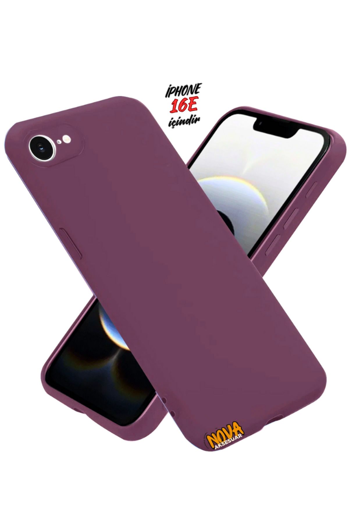 cepmoda iPhone 16E Kılıf | Yumuşak Ince Slim Soft Silikon Yerli Üretim Kapak - MÜRDÜM
