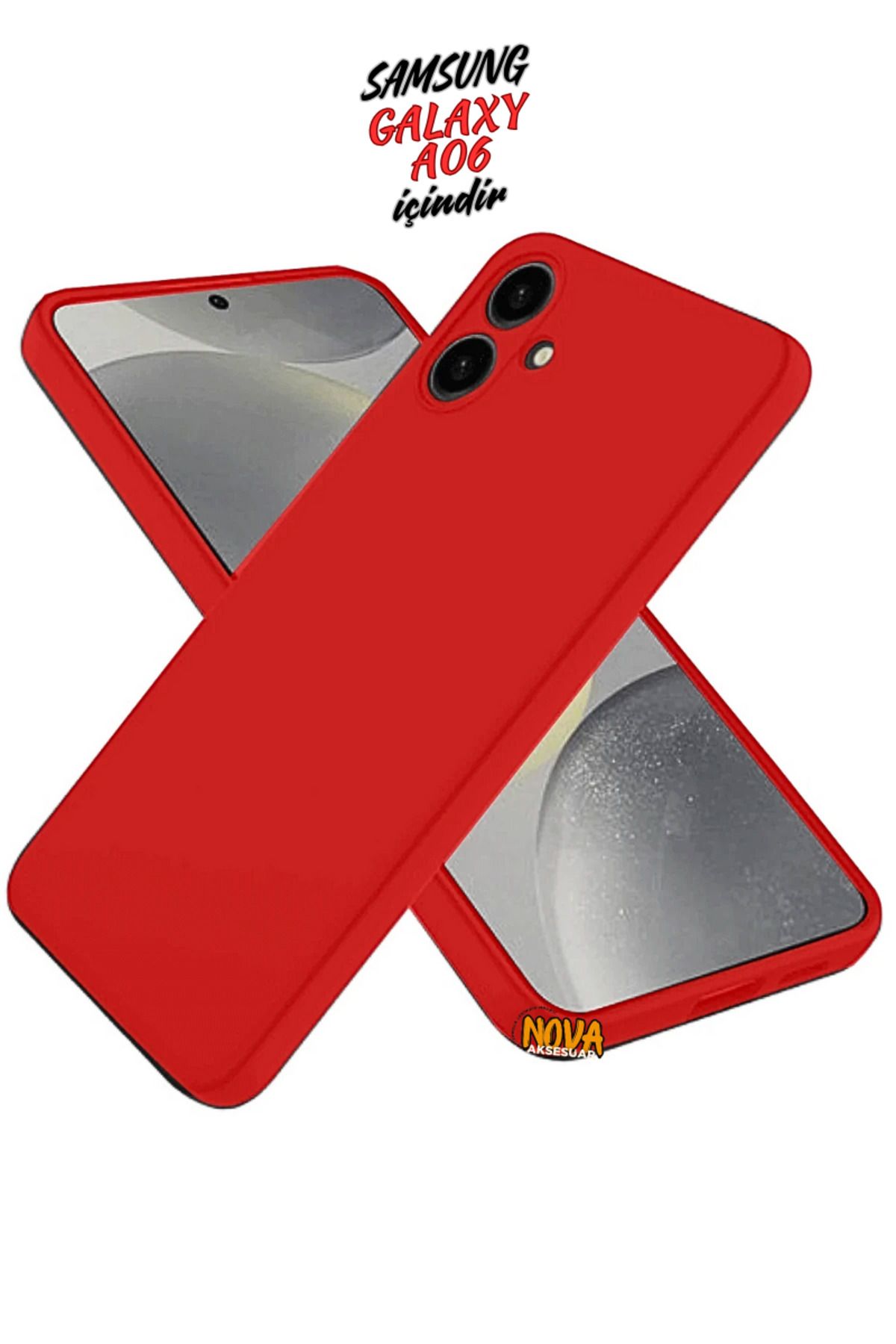 cepmoda SAMSUNG GALAXY A06 Kılıf | Yumuşak Ince Slim Soft Silikon Yerli Üretim Kapak - KIRMIZI