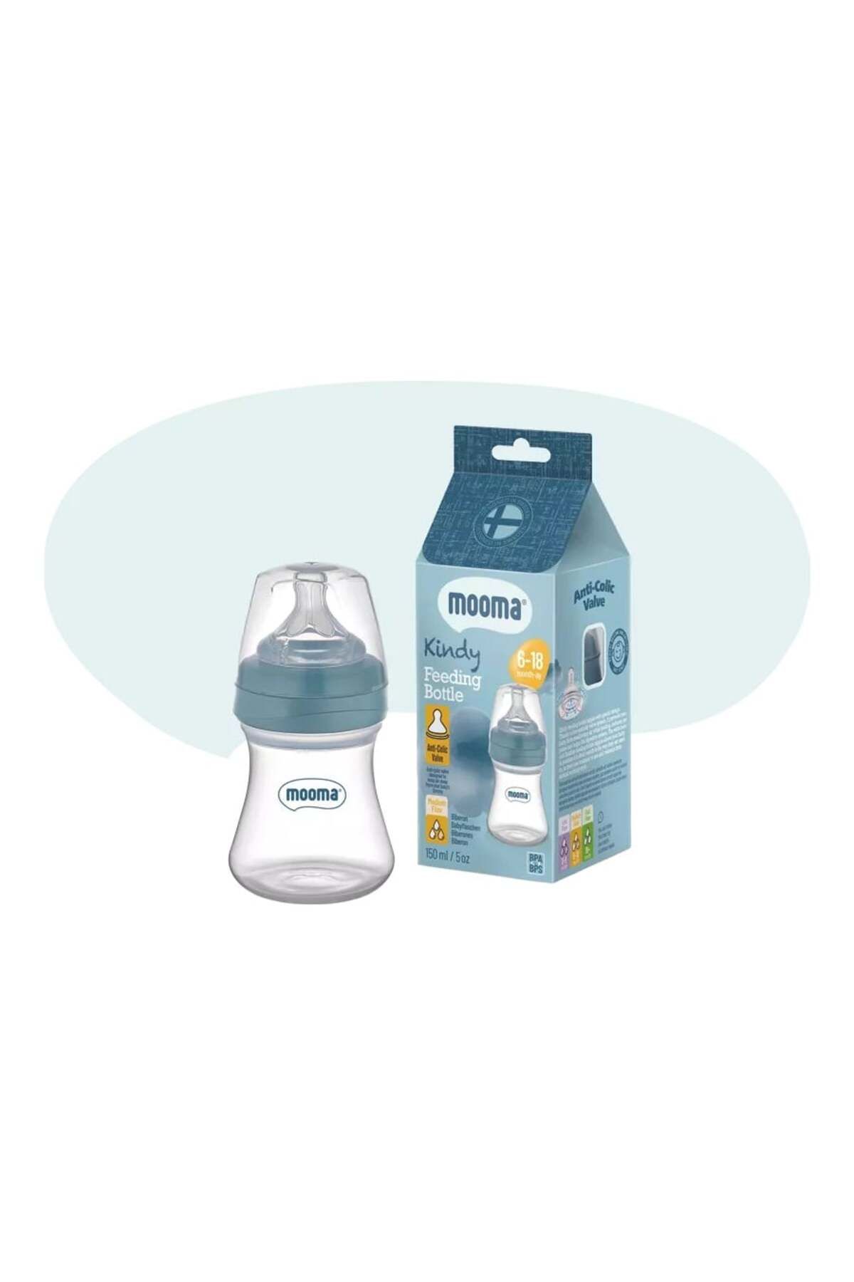 BilfolD Biberon Anti Kolik Biberon 150 ml Kapaklı Biberon 6 - 18 Ay (Orta Akış)