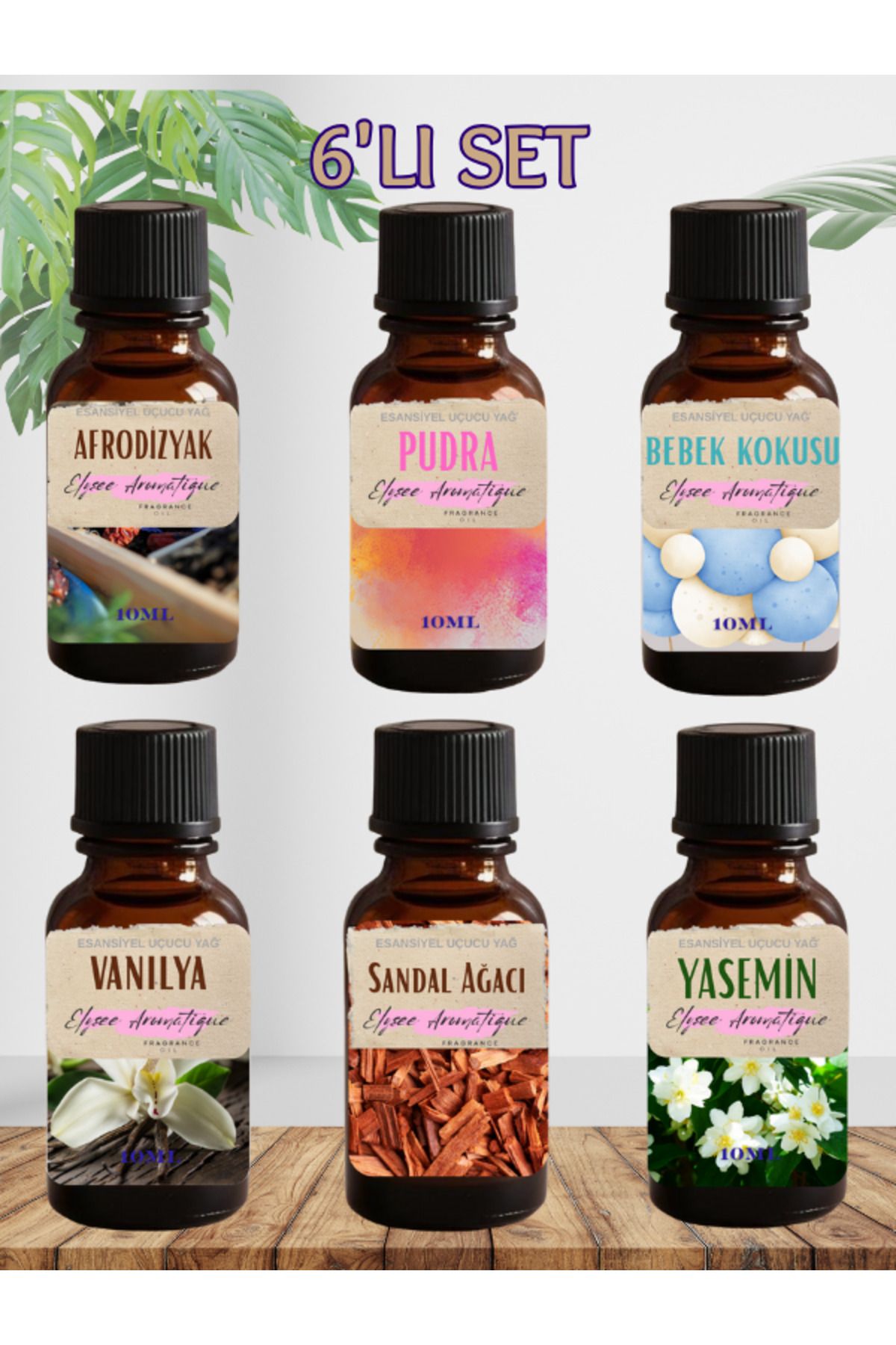 Elysee Aromatique 6'lı Set Esansiyel Uçucu Koku Yağı Difüzör Esansı Buhurdanlık Yağı Aromaterapi Yağı
