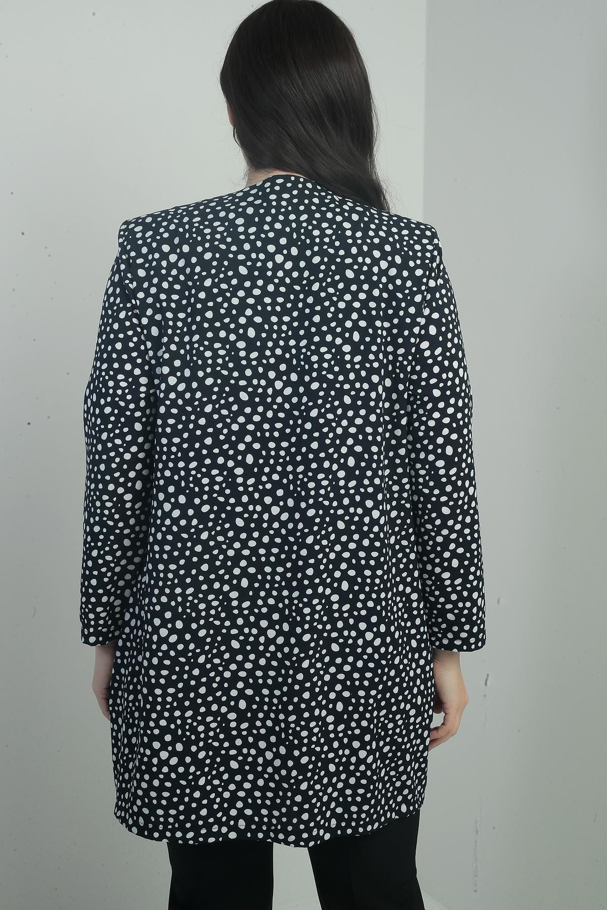 By Saygı-Leopard Pattern Collar Brooch Double Plus Size Suit 4
