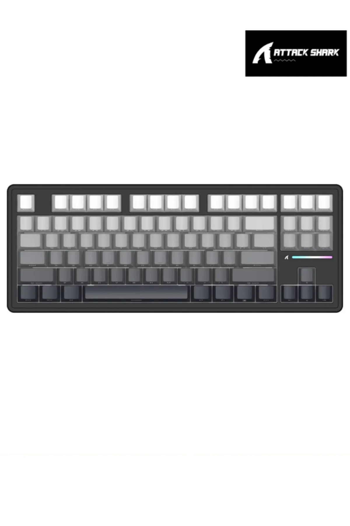 ATAsoft ELEKTRONİK Since 2021 M87 White Switch Mekanik RGB Rapid Trigger E-Sports Profesyonel Gaming Oyuncu Klavye attack shark