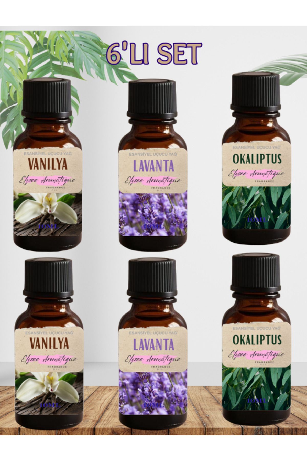 Elysee Aromatique 6'lı Set Esansiyel Uçucu Koku Yağı Difüzör Esansı Buhurdanlık Yağı Aromaterapi Yağı