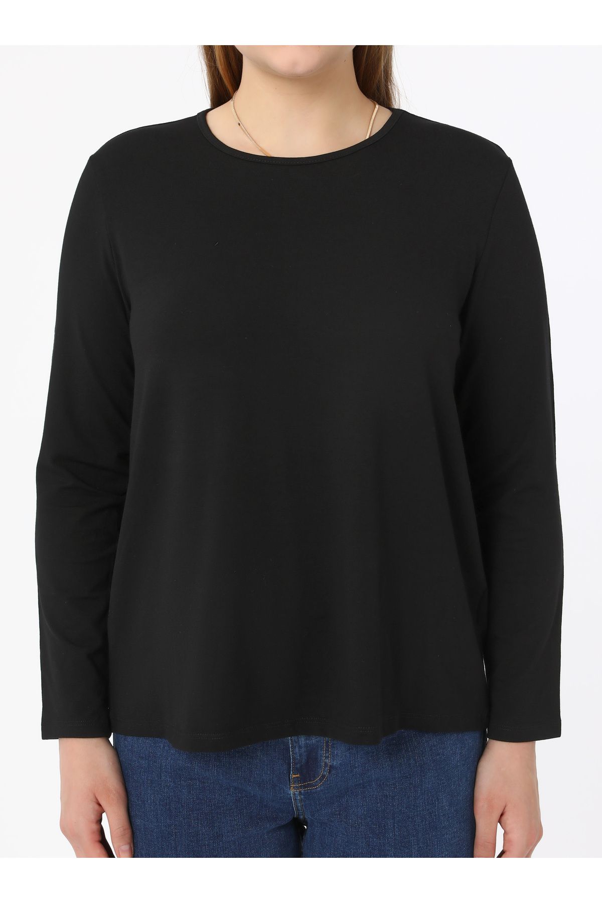 ALİA-Tricou cu decolteu din țesătură din viscoză - Negru - Alia 4