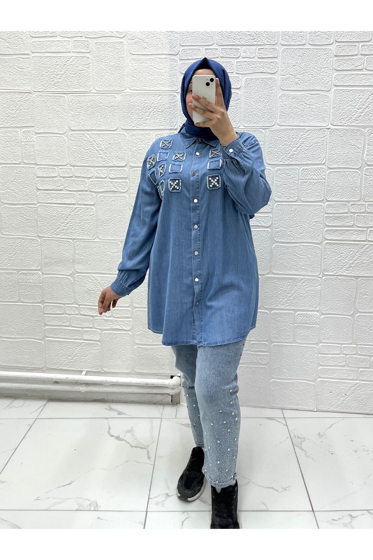 Zeynep Butik My Magazin Taşlı Gömlek Tunik 7250 1745