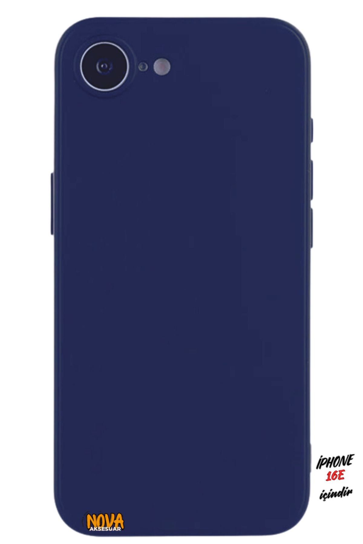cepmoda iPhone 16E Kılıf | Içi Kadife Lansman Soft Doku Silikon Kapak V7 | Lacivert