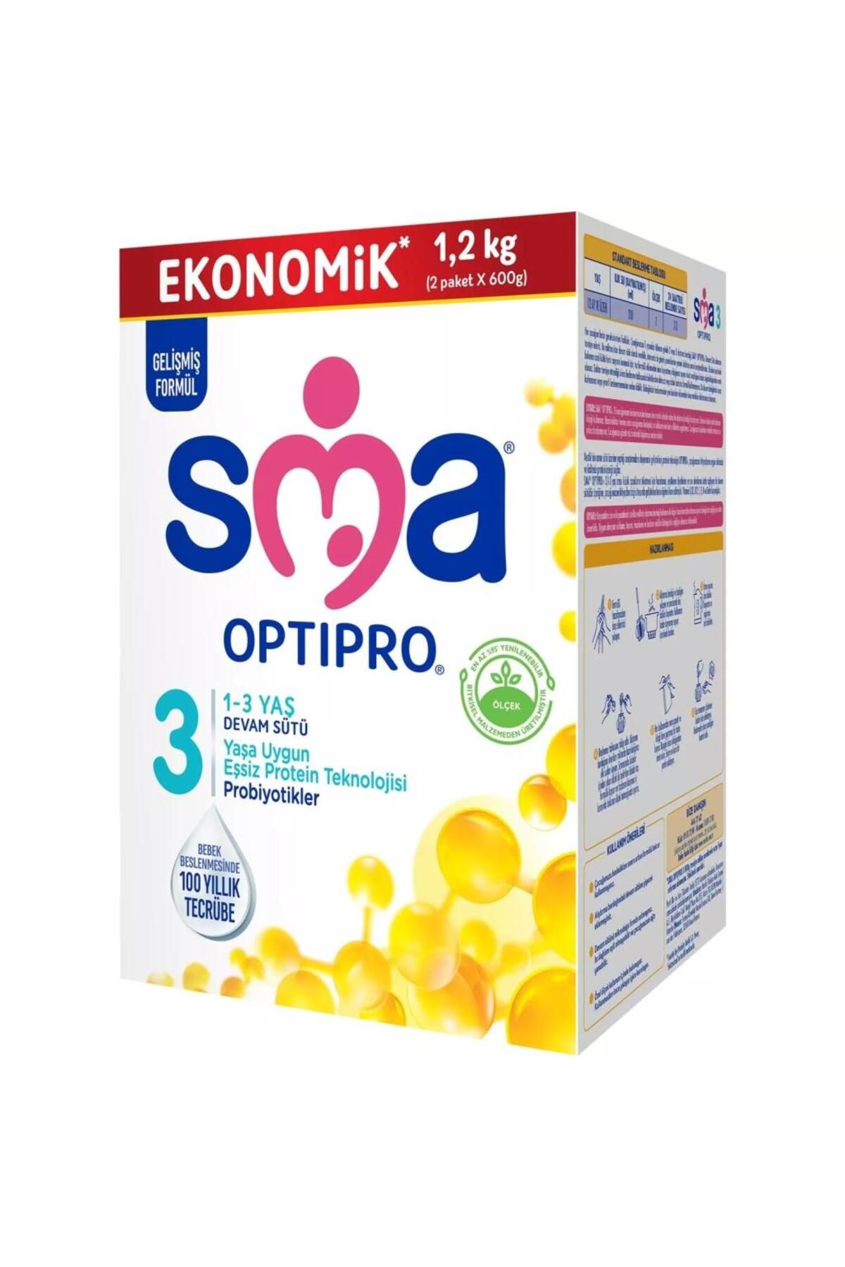 NEZADE STORE SMA Optipro Probiyotik 3 Bebek Devam Sütü 1-3 Yaş 1200 Gr