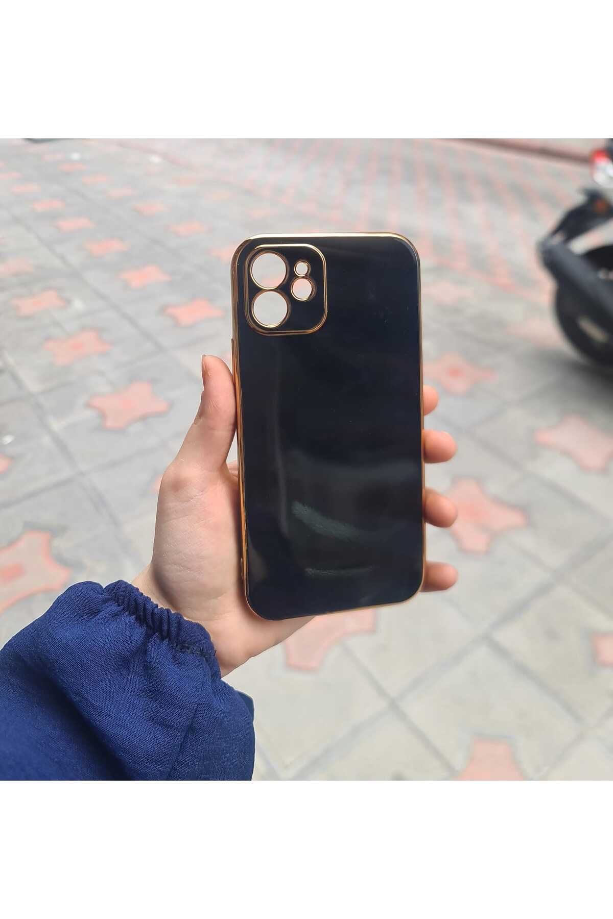 CEP-HANE Apple İphone 12 Kir Tutmaz Silinebilir Parlak Kamera Korumalı Silikon Bark Kılıf