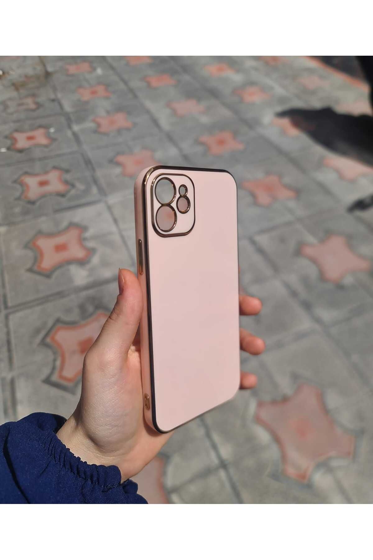 CEP-HANE Apple İphone 12 Kir Tutmaz Silinebilir Parlak Kamera Korumalı Silikon Bark Kılıf