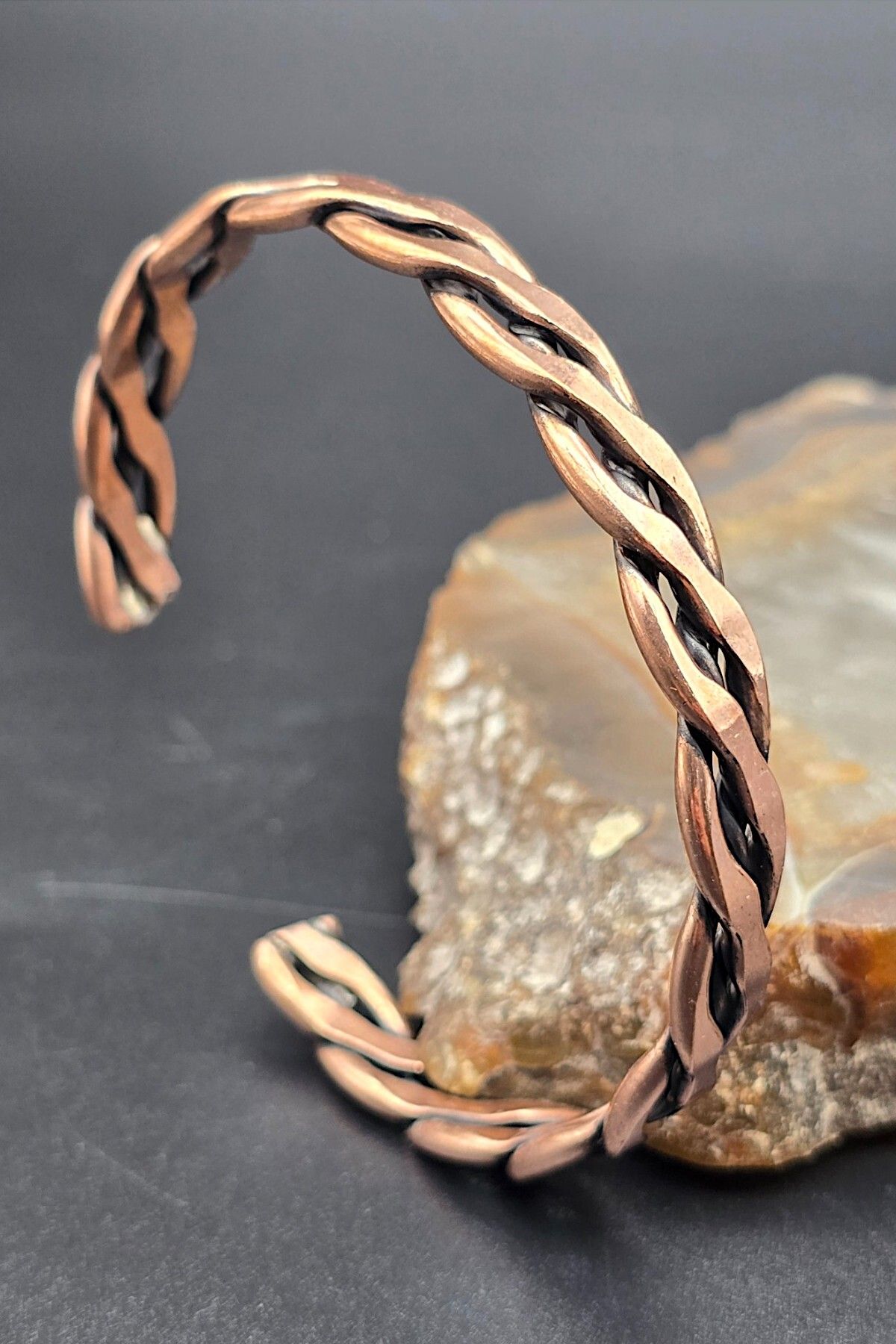 NBS Beautiful Naturel Stones Bakır Saf Gerçek Bileklik Ayarlanabilir Unisex Trend Tasarım