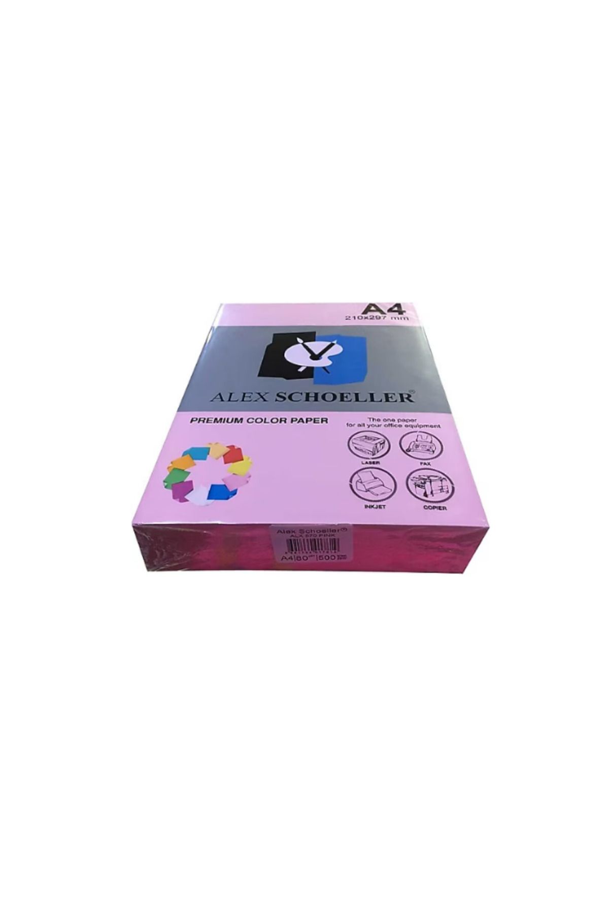Alex Schoeller RENKLİ FOTOKOPİ KAĞIDI A4 PEMBE 80 GR 500 LÜ PAKET