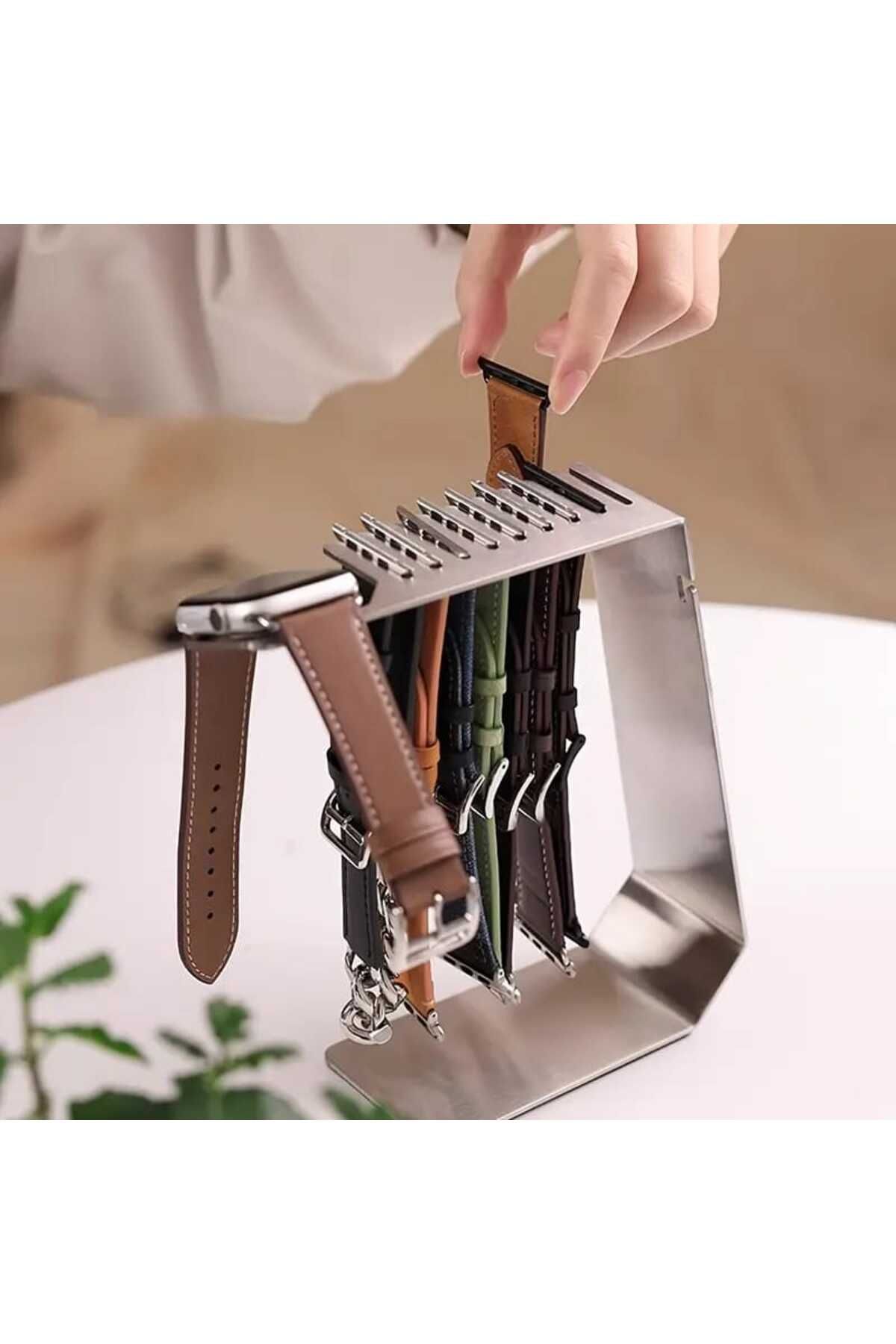 shop İphone Akıllı Saat İçin Metal Saat Kayışı Tutucu Şarj Standı Saat Bandı Ekran Rafı