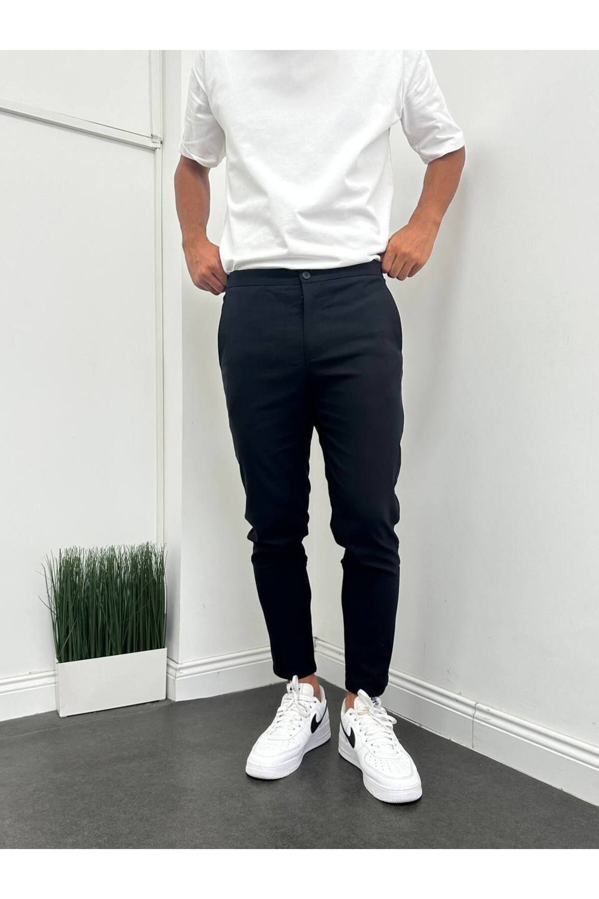 TÜZeMEN Bilek Boy Esnek Kumaş Jogger Pantolon