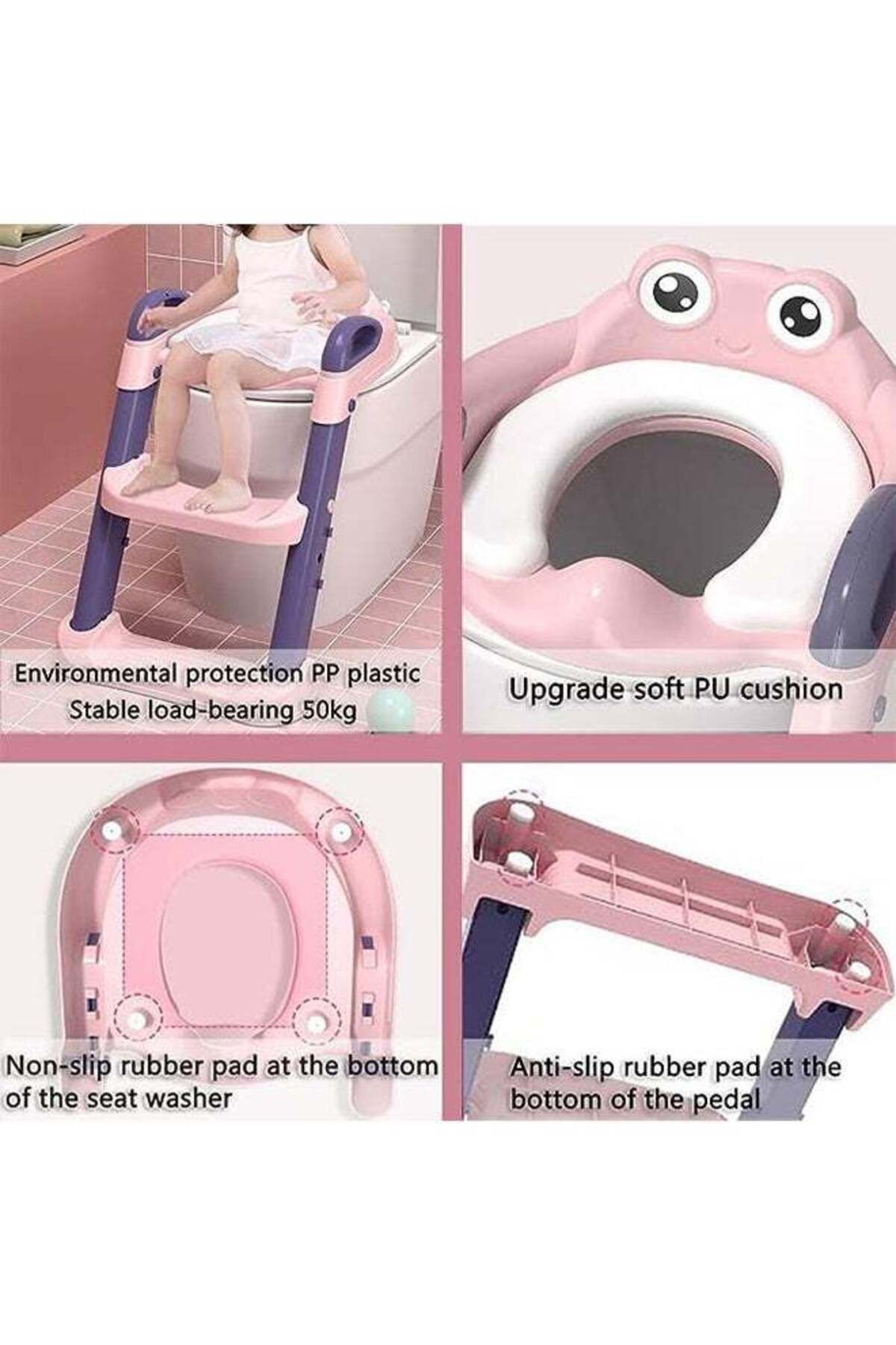 Yelajoy-Foldable Toilet Training Seat,with Pedal Stool Ladder,Height Adjustable,With Handles,for Toddler 6
