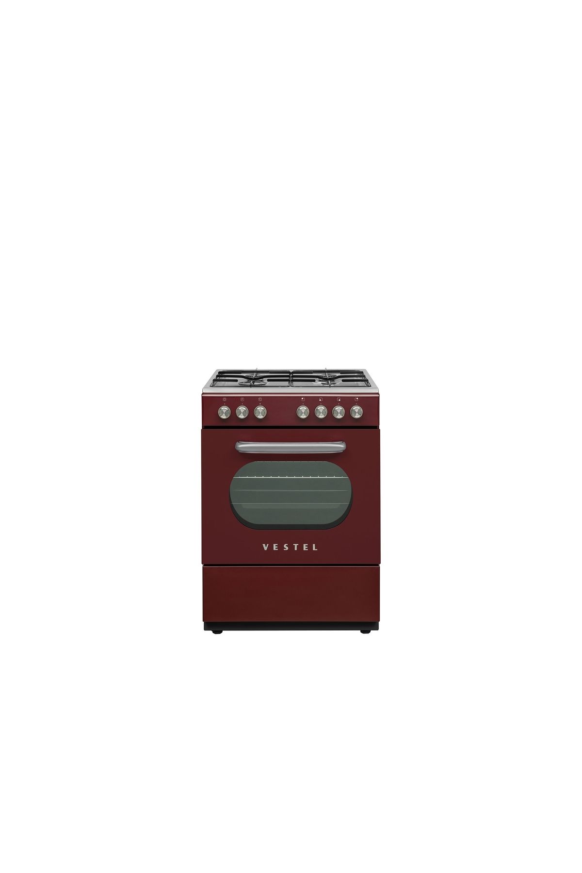 Vestel Retro SF 84011 DG Bordo 4 Gözü Gazlı A Enerji Sınıfı Solo Fırın
