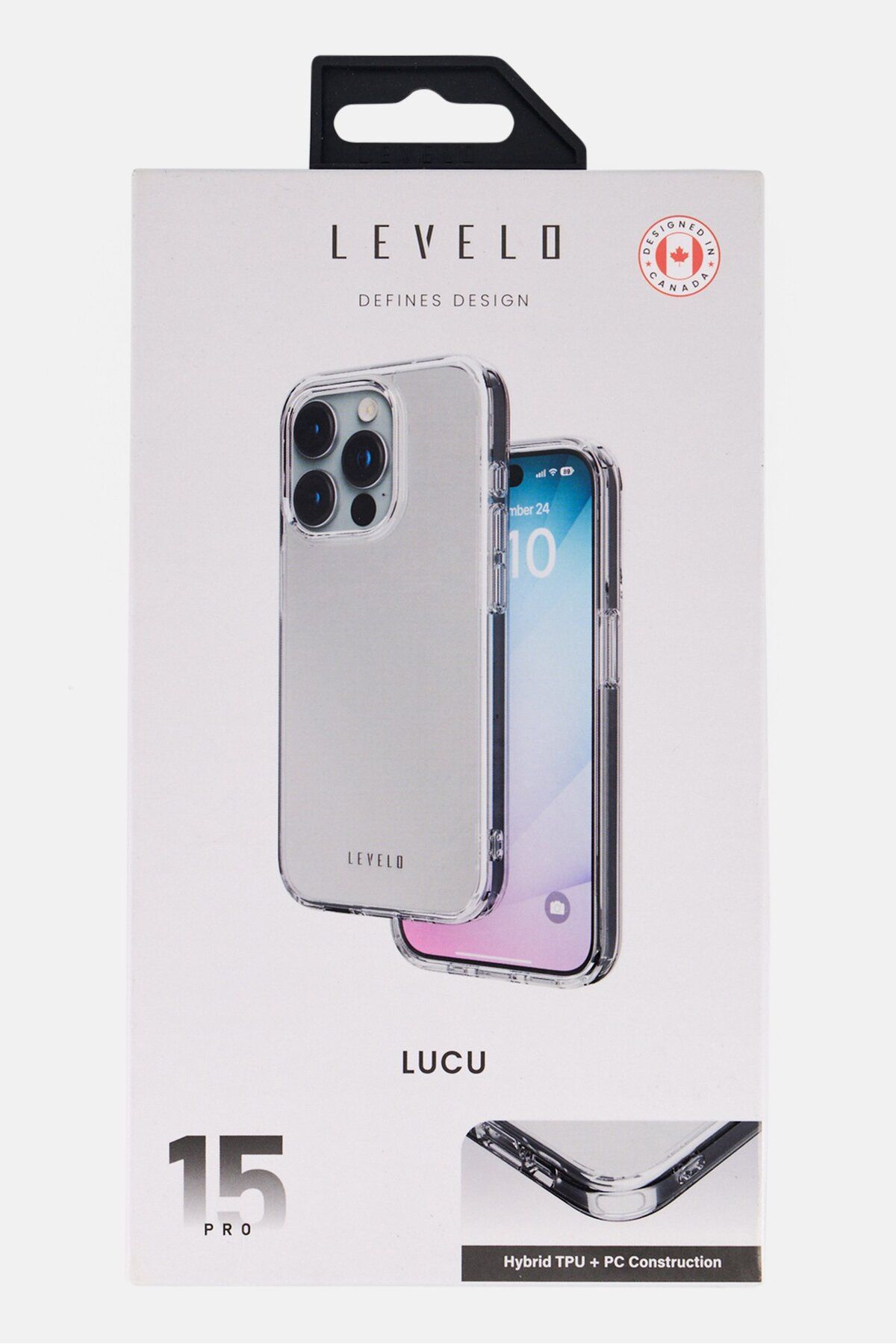 Levelo-جراب خلفي لهاتف iPhone 15 Pro Lucu Matte، شفاف 2