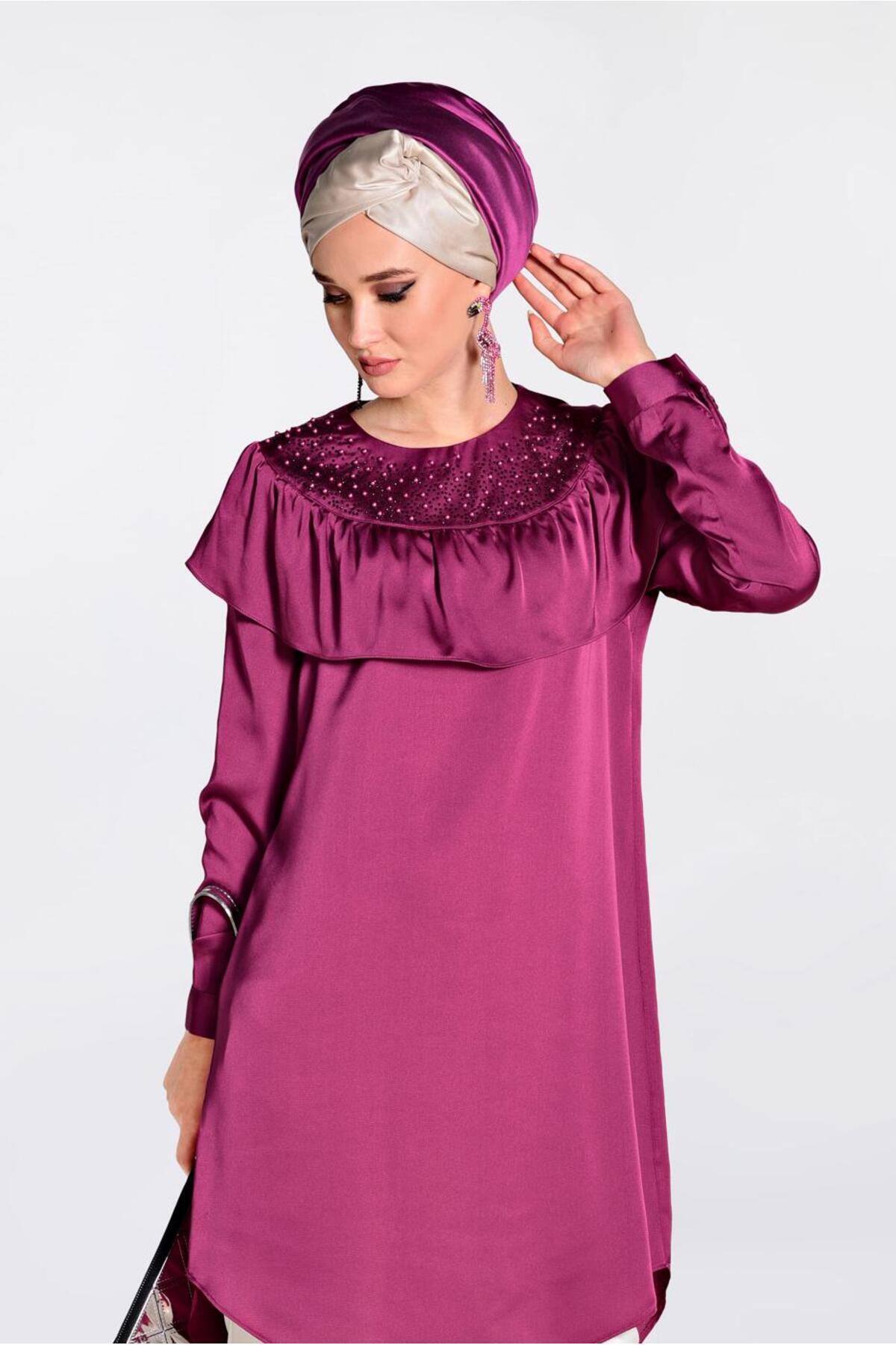 آلوینا تونیک یقه مهره دوزی شده ۴۲۰۱