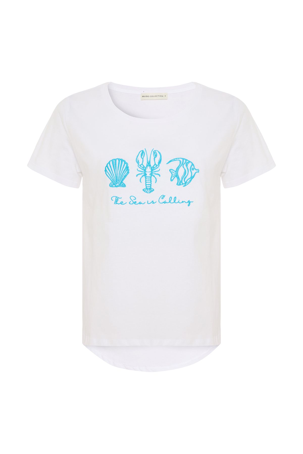 Mudo MARİN NAKIŞLI BİSİKLET YAKA T-SHIRT