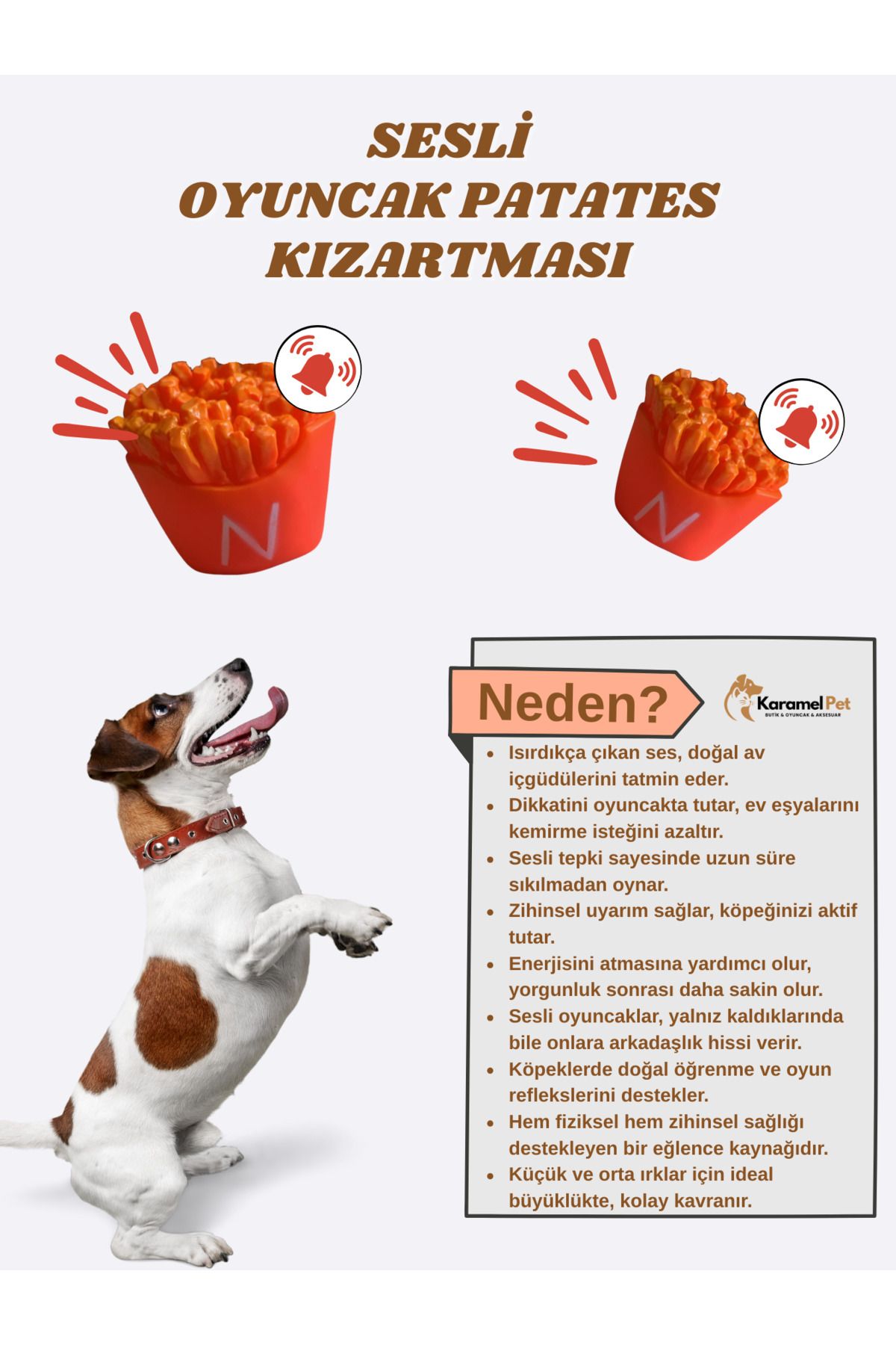 Cans Kedi Köpek Evcil Hayvan Sesli Oyuncak - Patates, Hamburger, Pirzola