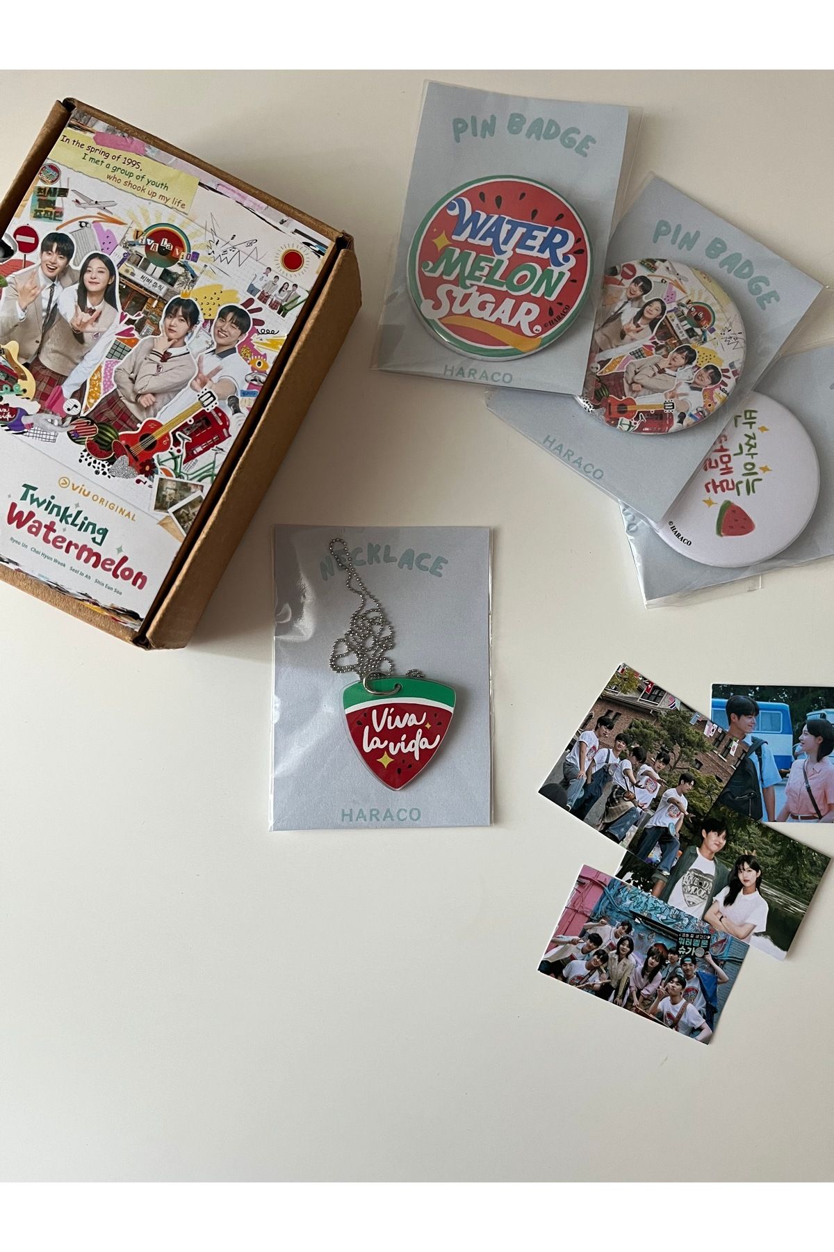 Hara Company Twerkling Watermelon K-Drama Viva La Vida Kolye ve Rozet Set