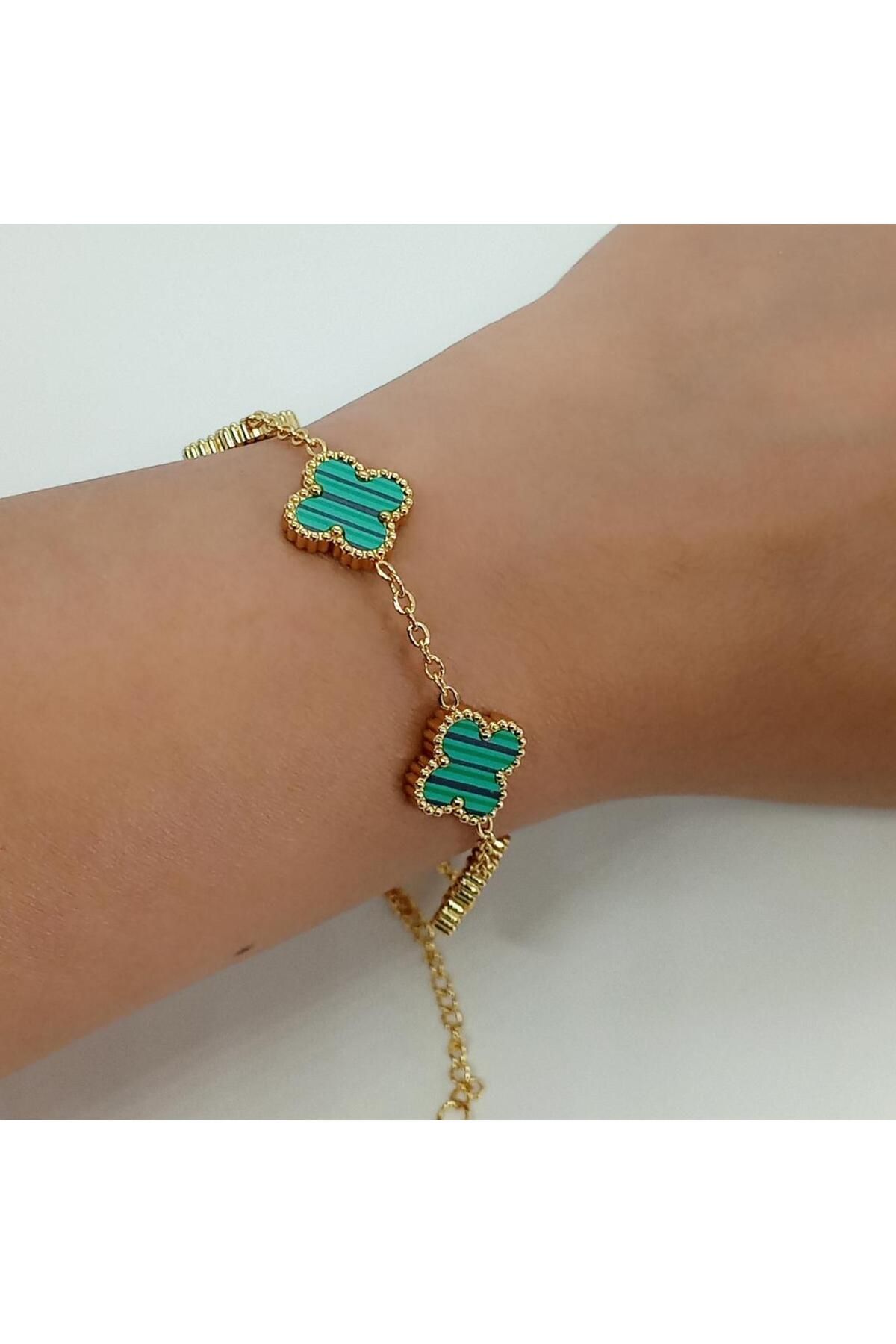 Ödül Moda Çelik Gold Yonca Bileklik