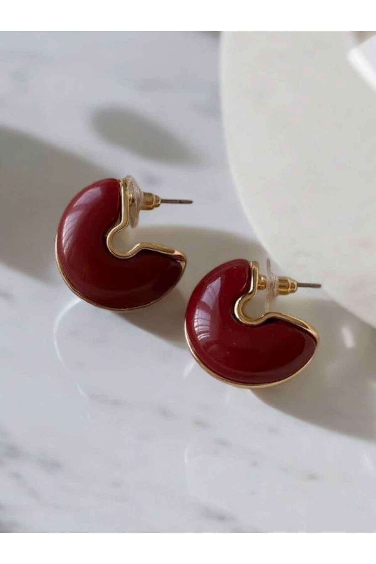 CANDYSBEBE Lunara Bordo Küpe