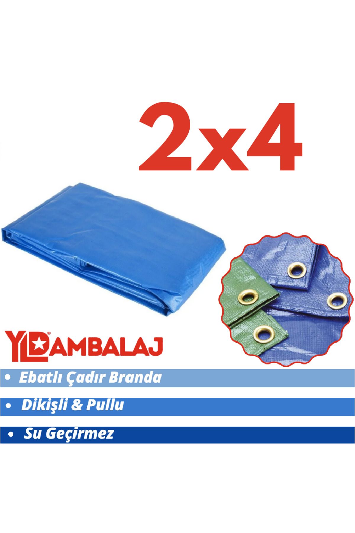 YLD AMBALAJ Ebatlı Pullu Su Geçirmez Branda 2x4