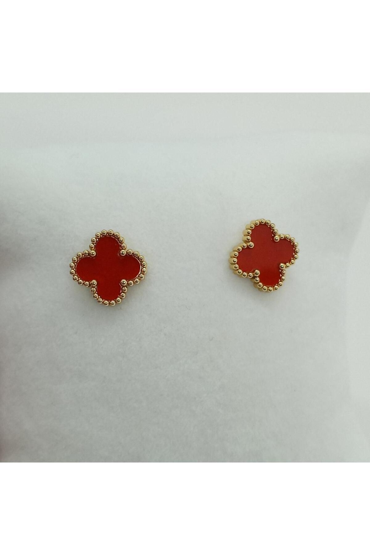 Ödül Moda Çelik Gold Yonca Küpe