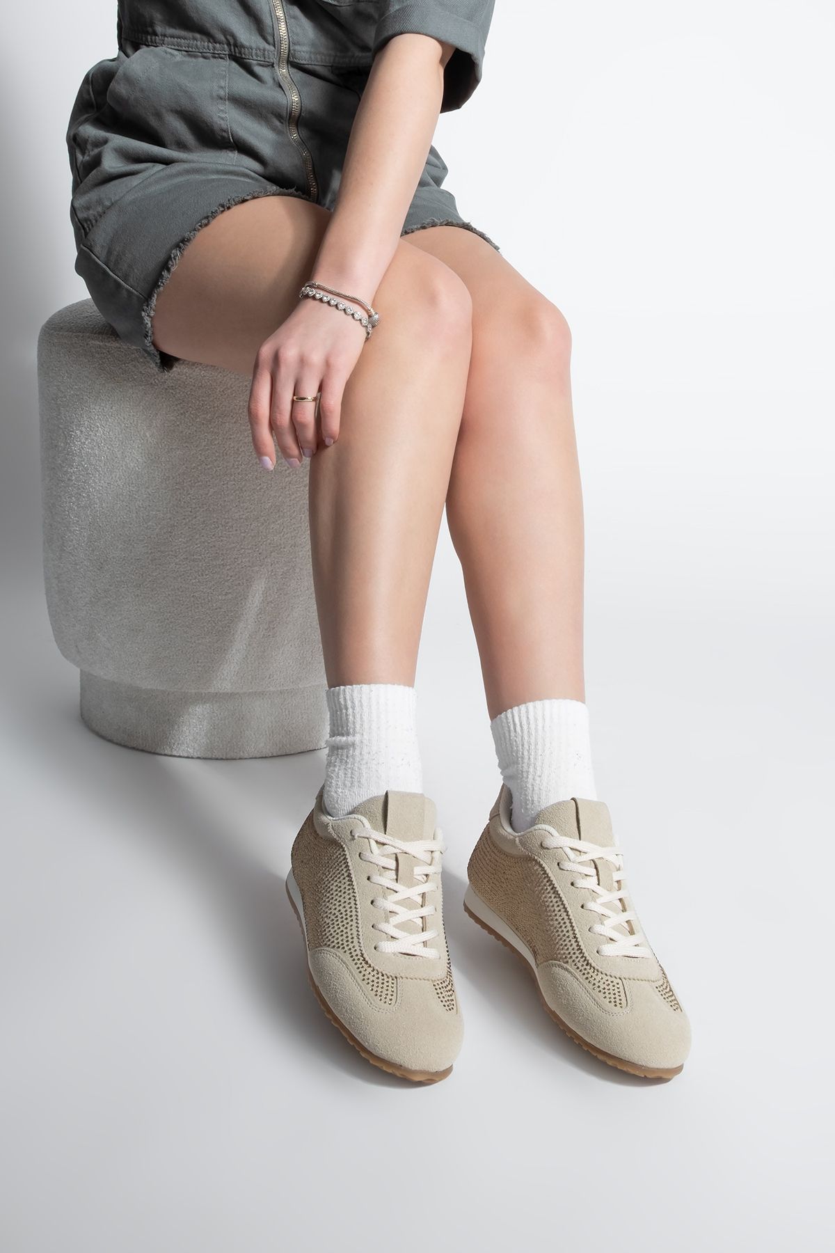 Marjin-Damen Stone Sneaker Sportschuhe Beige/Frost Candy 2