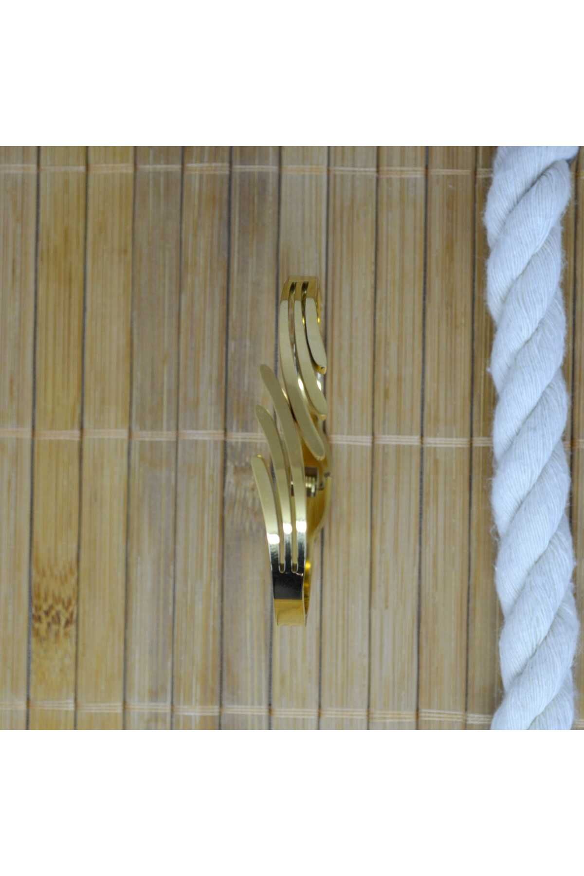 StainlessStore Melaura Çarpraz Dizayn Gold Çelik Kelepçe