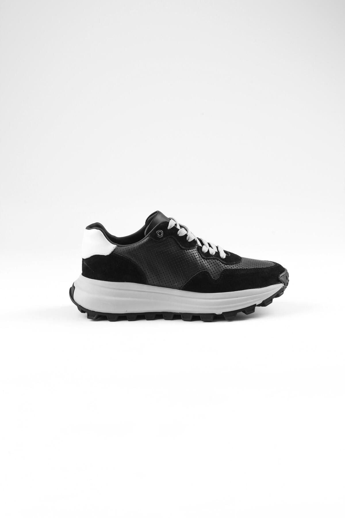 ByItallanoshoes BLACK REFTOR 0061 HAKİKİ DERİ GÜNLÜK ERKEK SNEAKER AYAKKABI