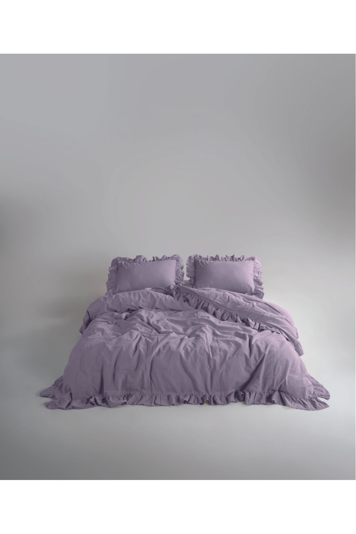 LİMASSO Stonewash 100% Yıkanmış Fırfırlı Pamuk Exclusive Nevresim Takımı -