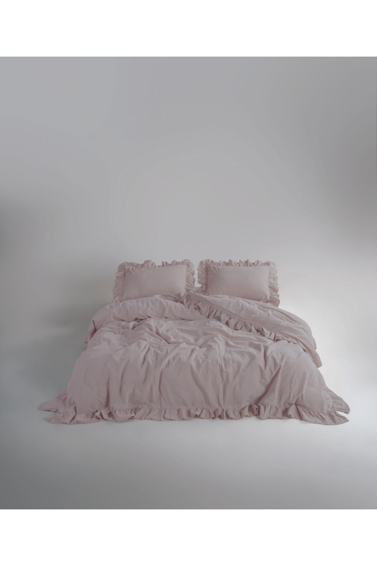 LİMASSO Stonewash 100% Yıkanmış Fırfırlı Pamuk Exclusive Nevresim Takımı -