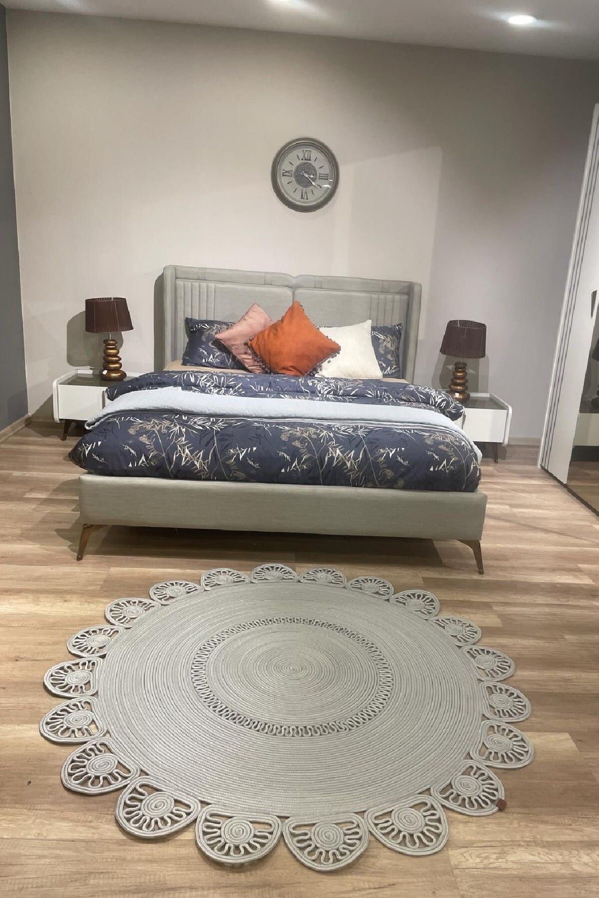 GNG Home Tekstil Jüt Halat El Örmesi Nayla Model Gri Kilim Paspas